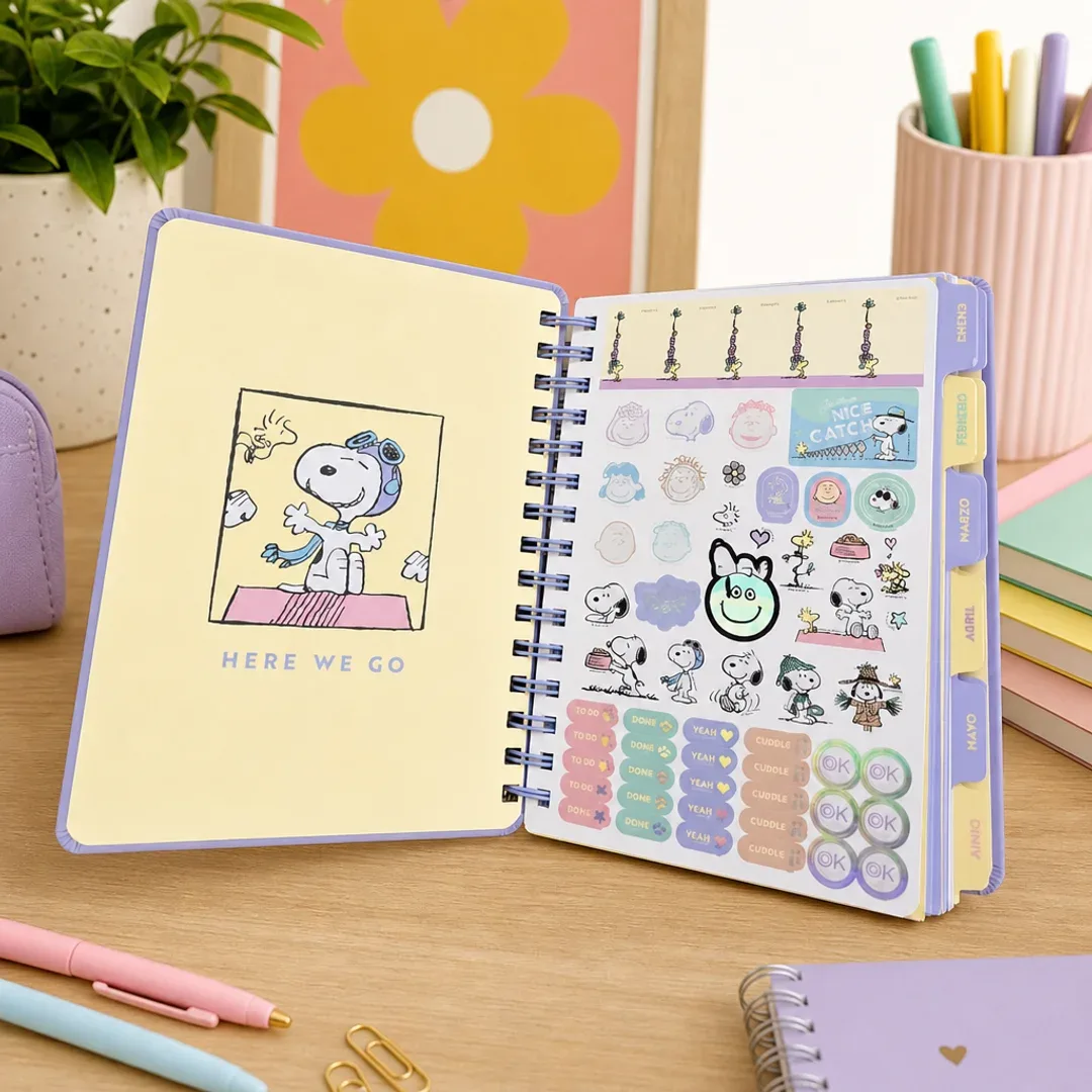 agenda 384 pag premium mooving snoopy 2027 14x20 cm taiso shop 2