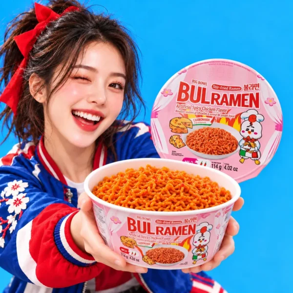 bulramen big bowl carbonara rosa ramen coreano cremoso con queso picante suave 114 g taiso shop