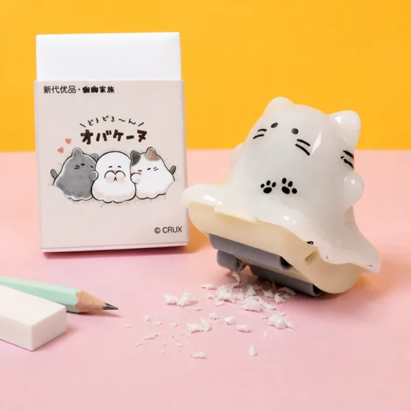 borrador recogedor basura gatito kawaii blanco grande
