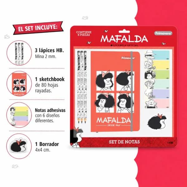 kit mafalda journaling 6pcs licencia oficial taiso shop 2