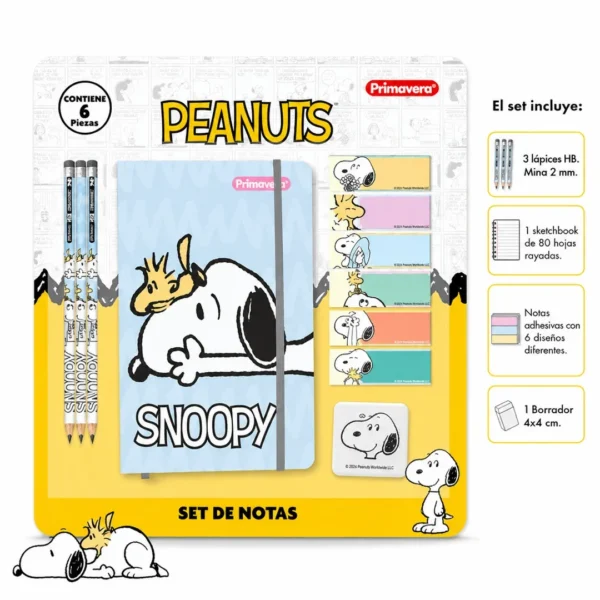 kit snoopy journaling 6pcs licencia oficial peanuts