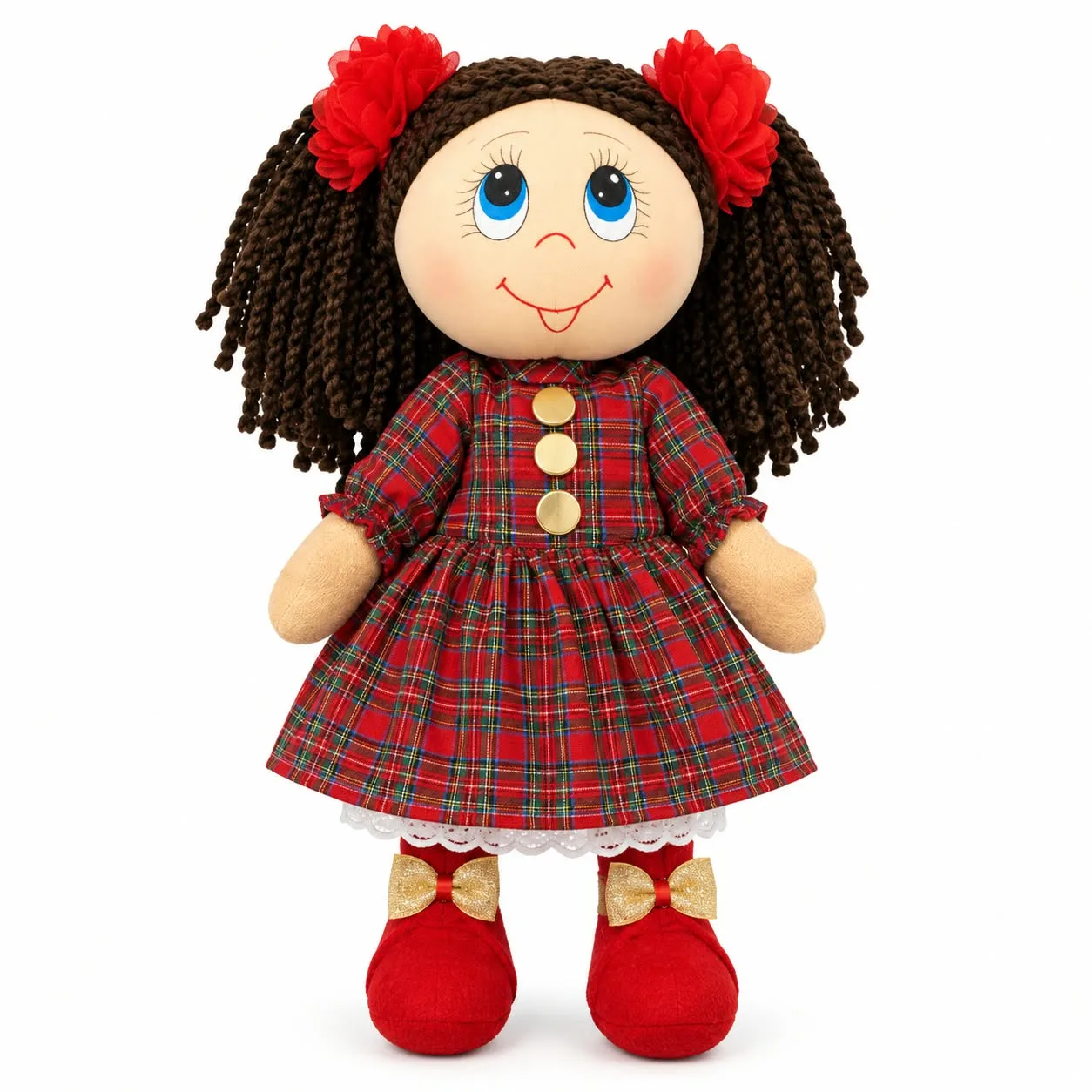 muneca de trapo christmas edition ojos azules 35 cm