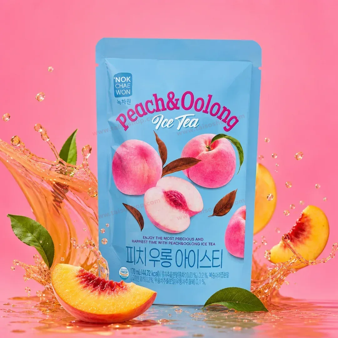 PEACH AND OOLONG ICE TEA COREANO 170 ML REFRESCANTE SABOR A DURAZNO NOK CHA WON