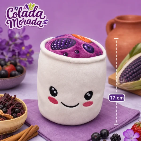 peluche taza colada morada 17cm