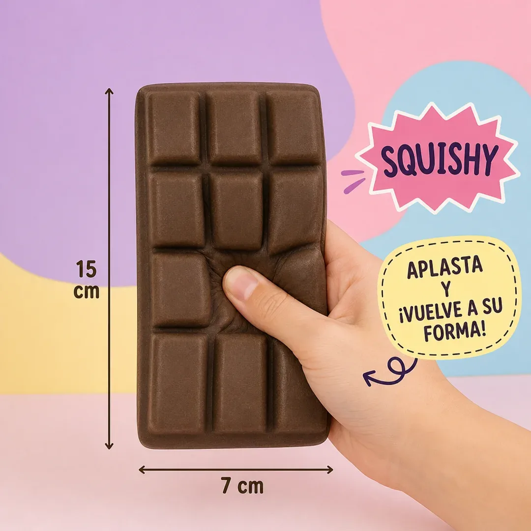 squishy viral barra de chocolate 15x7cm